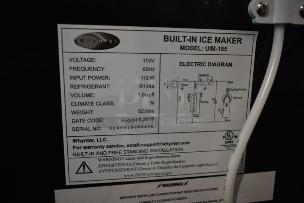 BRAND NEW SCRATCH AND DENT! Whynter UIM-155 15" Built In Ice Maker Machine Stainless Steel 12lb. 115 Volts, 1 Phase. Tested and Working! - Image 5 of 5