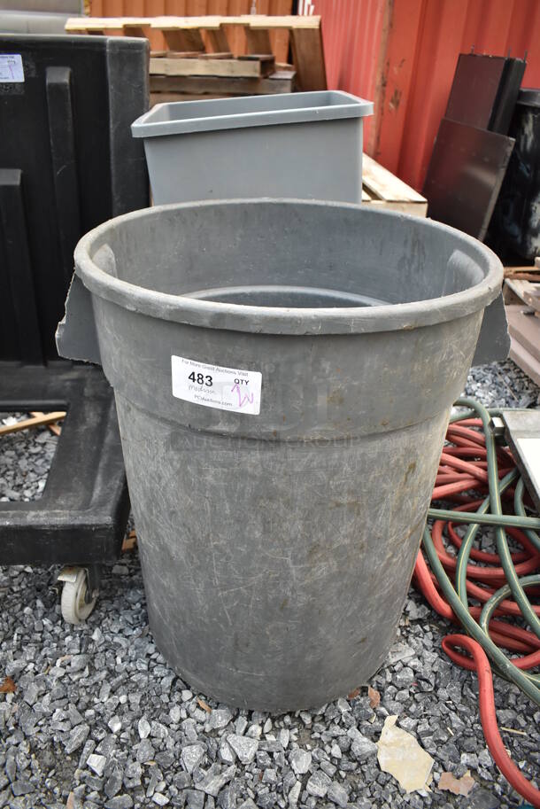 2 Various Gray Trash Cans. Includes 24x22x28. 2 Times Your Bid!