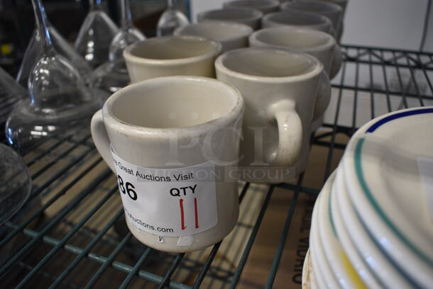 11 White Ceramic Mugs. 4.5x3.5x3.5. 11 Times Your Bid! - Image 3 of 3