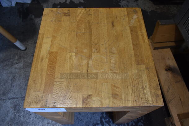 Wooden Butcher Block Table.  - Image 2 of 5
