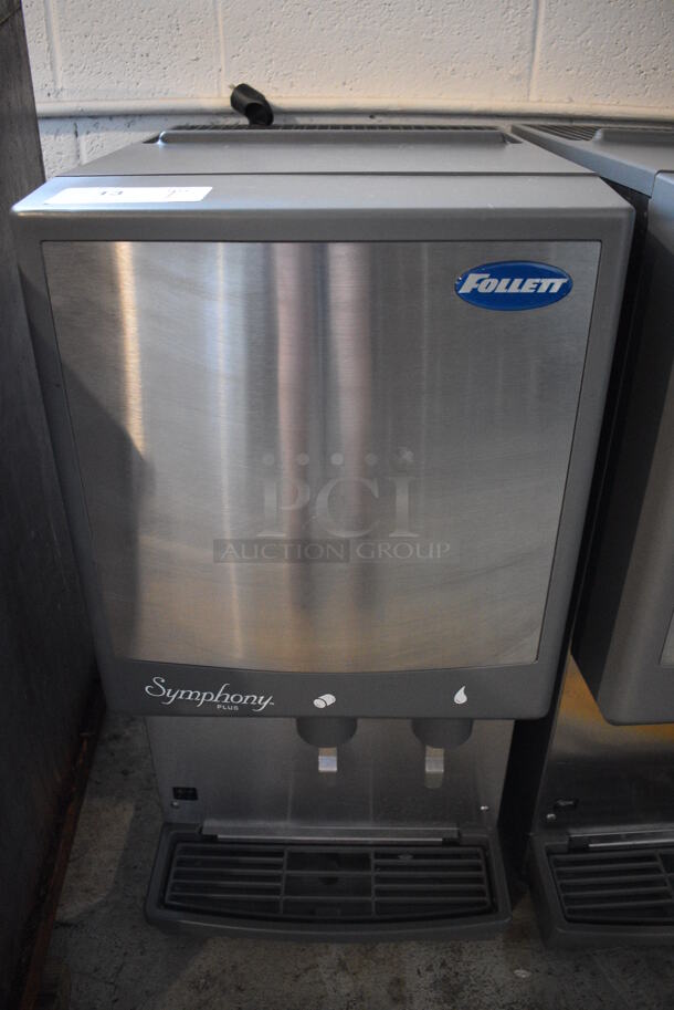 2019 Follett Model 12CI425A Symphony Plus Stainless Steel Commercial Countertop Ice Machine w/ Ice and Water Dispenser. 115 Volts, 1 Phase. 16x23.5x34