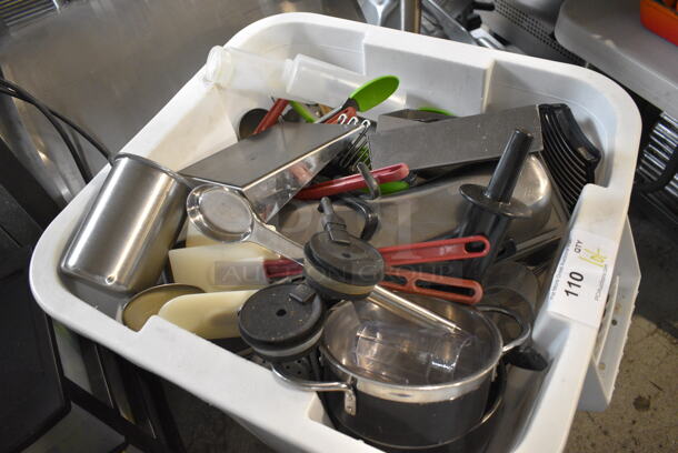 ALL ONE MONEY! Lot of White Poly Trash Can w/ Contents on Dolly.  - Image 3 of 6