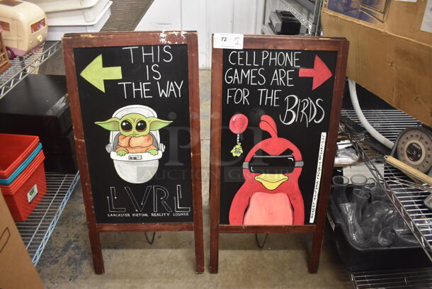2 Double-Sided A-Frame Black Boards. 2 Times Your Bid! 
