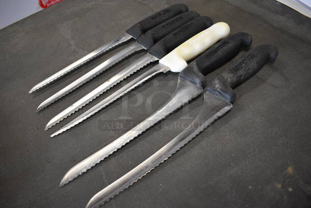 6 Sharpened Stainless Steel Serrated Knives. Includes 12.5". 6 Times Your Bid! - Image 4 of 4