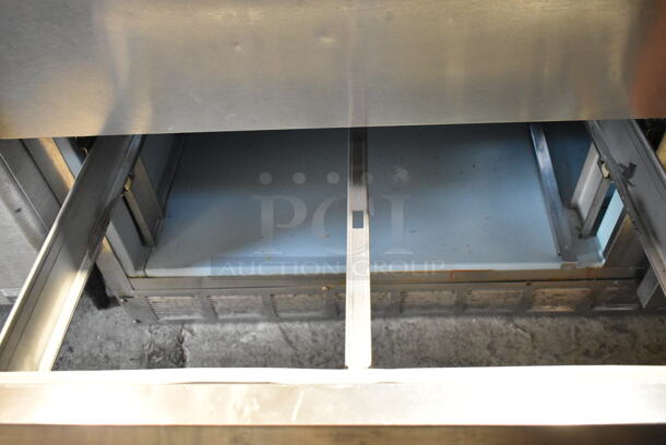 Delfield Stainless Steel Commercial Sandwich Salad Prep Table Bain Marie Mega Top w/ 4 Drawers and Over Shelf. Tested and Powers On But Does Not Get Cold - Image 6 of 6