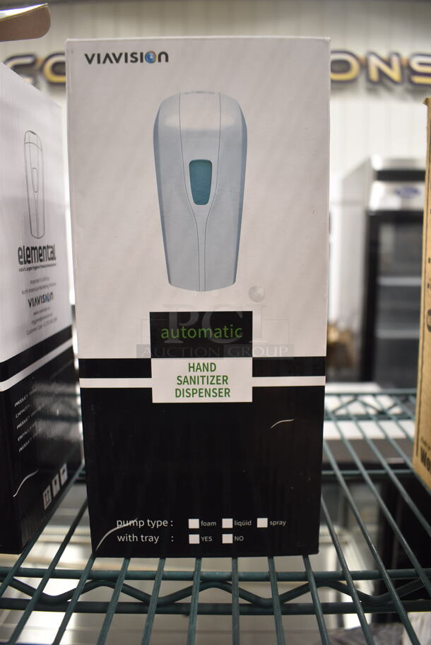 ALL ONE MONEY! Lot of Rubbermaid Food Pans With 6 Per Box, 2 Viavision Automatic Hand Sanitizer Dispensers, And 2 Whicker Baskets With Stands. - Image 2 of 4