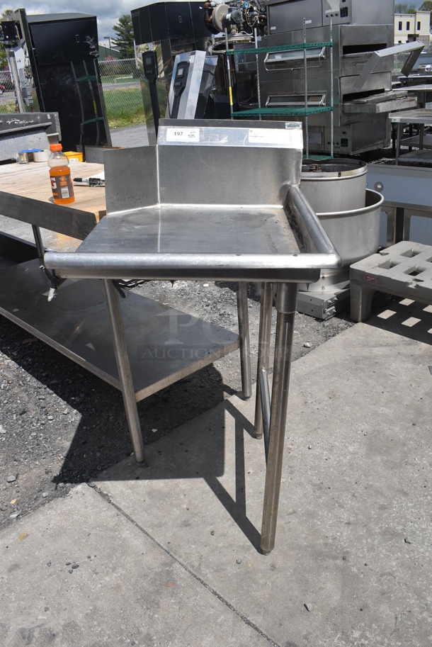 Advance Tabco Stainless Steel Commercial Right Side Clean Side Dishwasher Table.