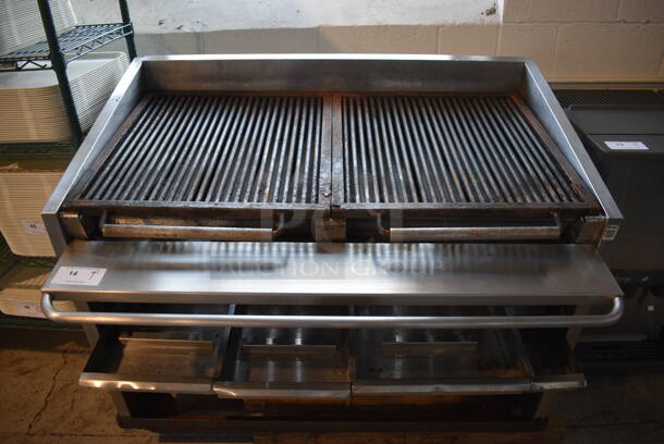 MagiKitch'n Stainless Steel Commercial Natural Gas Powered Charbroiler Grill. 48x36x39.5