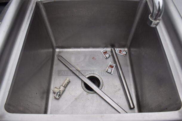 Stainless Steel Commercial Single Bay Sink w/ Faucet and Handles. 23x24x46 - Image 4 of 5