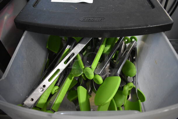 ALL ONE MONEY! Lot of Clear and Black Poly 3 Drawer Cabinet w/ Contents Including Tongs - Image 6 of 6