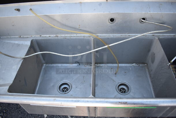 Aero Stainless Steel Commercial 3 Bay Sink w/ Left Side Drain Board. No Legs. 75x24x25. Bays 18x18x12. Drain Board 16x20x1 - Image 3 of 5