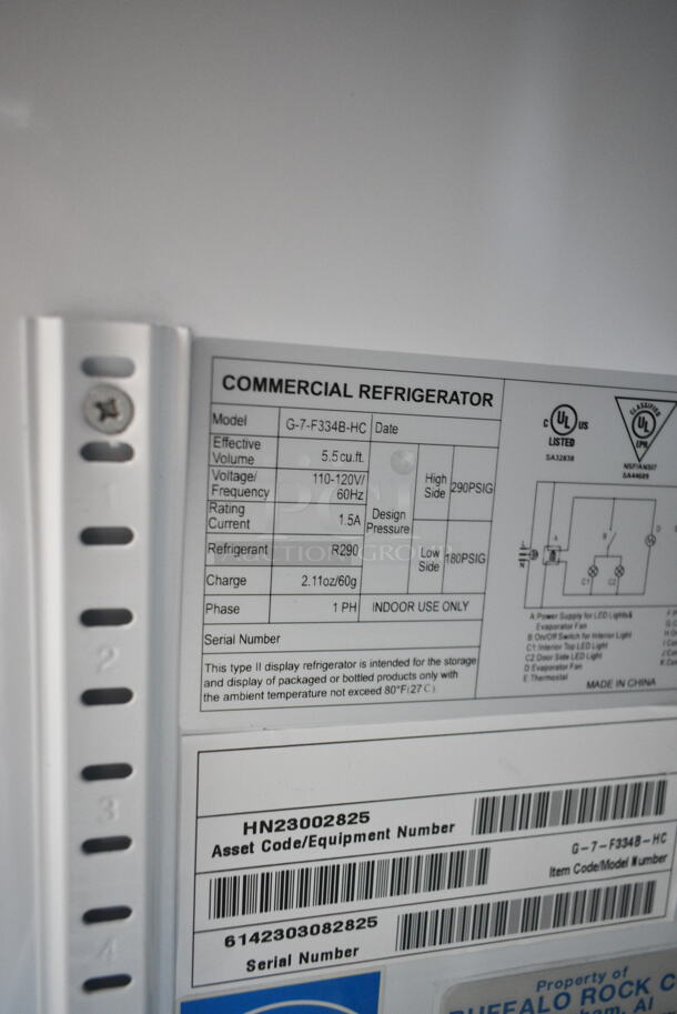 IDW G-7-F334B-HC Metal Commercial Mini Cooler Merchandiser w/ Poly Rack. 115 Volts, 1 Phase. Tested and Working! - Image 4 of 4