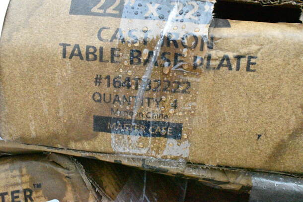 8 Boxes of 4 BRAND NEW SCRATCH AND DENT! Lancaster Table & Seating 164TB2222 22" x 22" Cross Cast Iron Table Base Plate. 8 Times Your Bid!  - Image 3 of 10