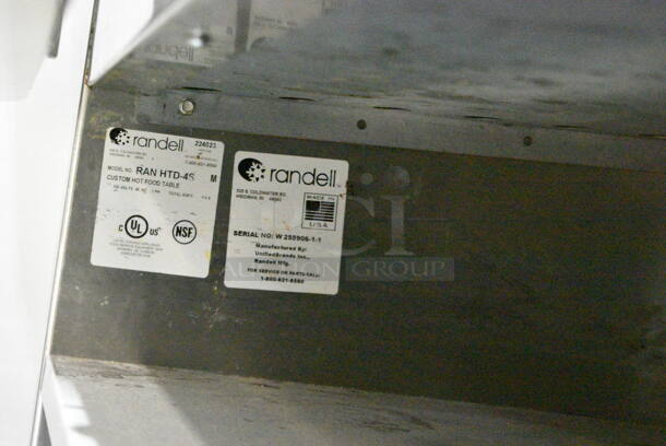 Randell RAN HTD-4S Stainless Steel Commercial Floor Style 4 Well Steam Table w/ Tray Slide and Sneeze Guard on Commercial Casters. 120 Volts, 1 Phase. Tested and Working! - Image 9 of 9