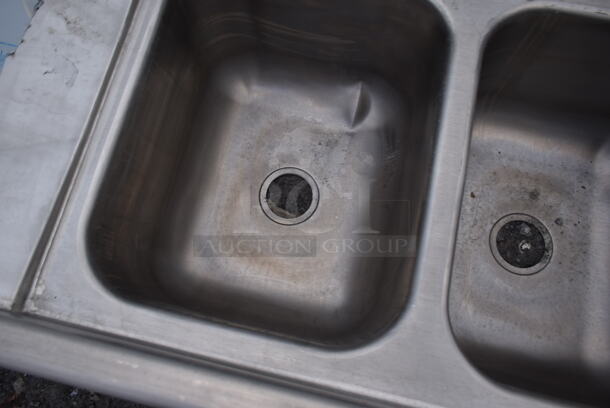 BRAND NEW SCRATCH AND DENT! Regency 600S12323224 Stainless Steel Commercial 3 Bay Sink w/ Dual Drain Boards. No Legs. Bay 16x20. Drain Boards 16x23 - Image 6 of 8