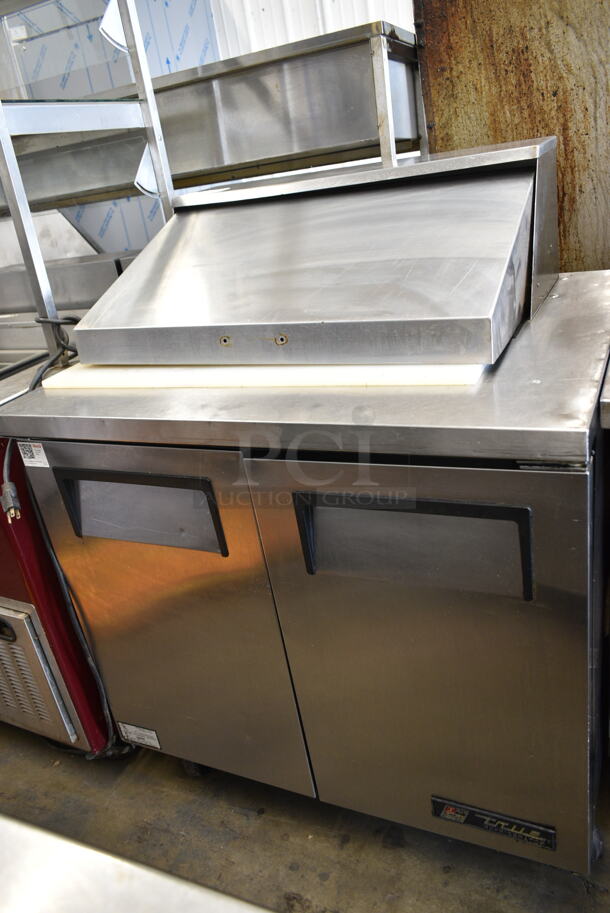 True TSSU-36-08 Stainless Steel Commercial Sandwich Salad Prep Table Bain Marie Mega Top on Commercial Casters. 115 Volts, 1 Phase. Tested and Working! - Image 1 of 5
