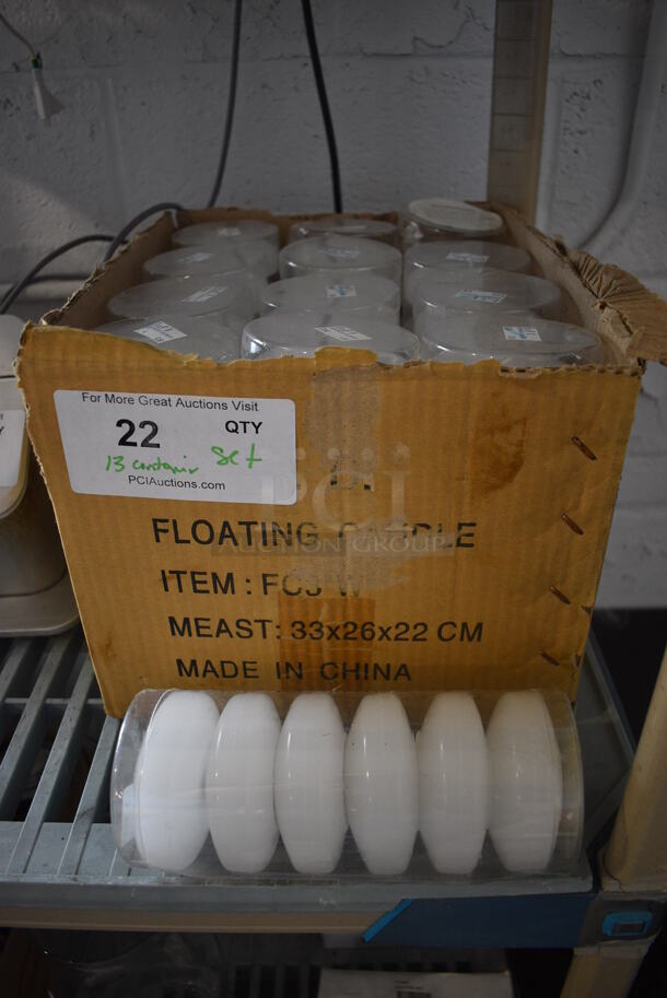 ALL ONE MONEY! Lot of 13 Containers of 6 Floating Candles. Total of 78 Candles. 3x3x1