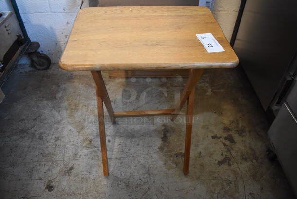 Wooden Folding Serving Table. 19x14x25