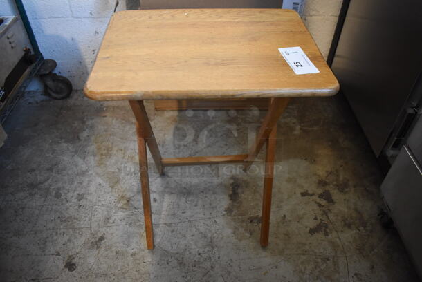 Wooden Folding Serving Table. 19x14x25 - Image 1 of 4
