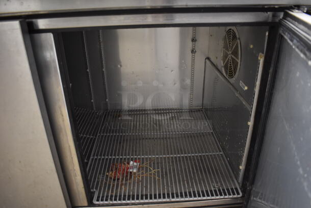 2017 True TUC-93 ENERGY STAR Stainless Steel Commercial 3 Door Work Top Cooler w/ Stone Countertop. 115 Volts, 1 Phase. 94x34x41. Tested and Working! - Image 4 of 8