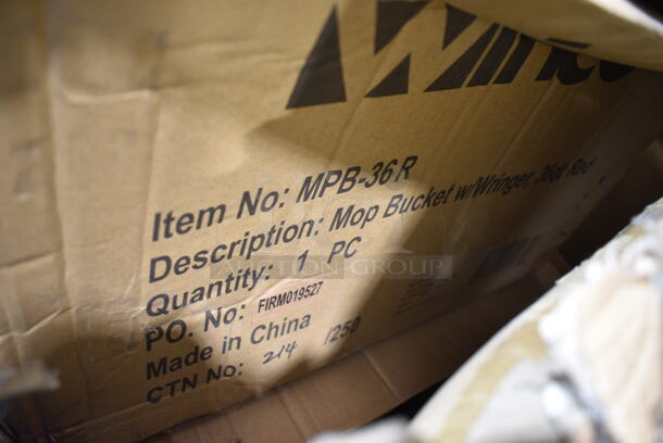 PALLET LOT of 20 BRAND NEW Items/Boxes Including 9 Winco Steamer Baskets, 3 Winco MPB-36R Mop Bucket, Winco C-RTC Cover. 20 Times Your Bid! - Image 4 of 12