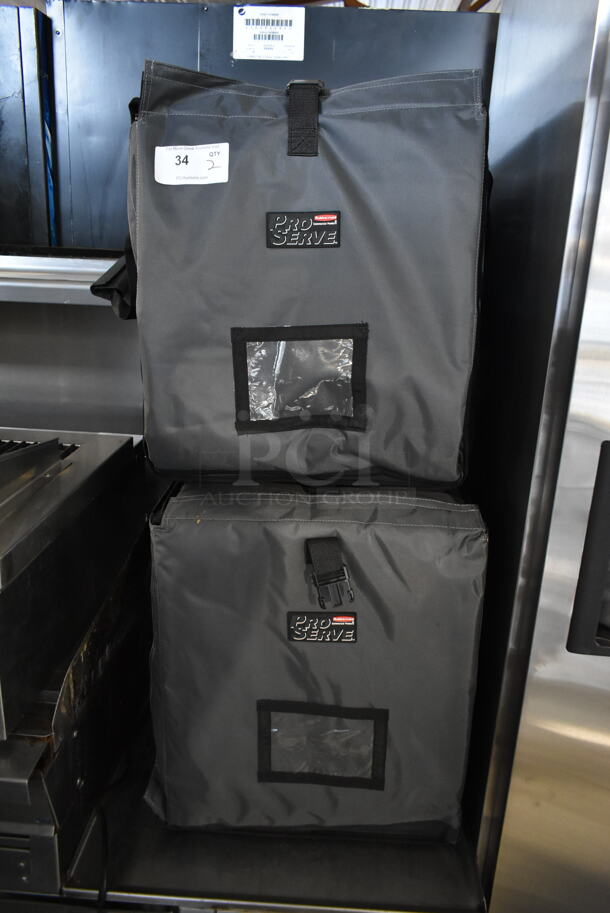 2 BRAND NEW! Rubbermaid Pro Serve Gray Insulated Food Carrying Bags. 2 Times Your Bid!