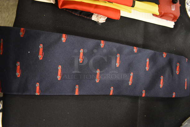 ALL ONE MONEY! Lot of Various Ferrari Items Including Keychains, Flag, Tie, and Accessory Book - Image 4 of 9