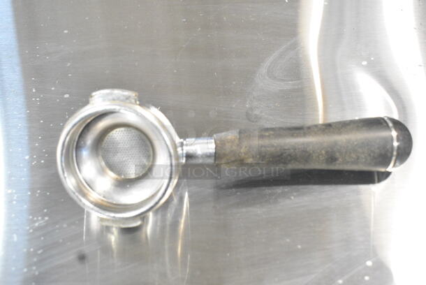 Smart Stainless Steel Commercial Countertop 2 Group Espresso Machine w/ 1 Portafilter and Steam Wand.  - Image 9 of 11