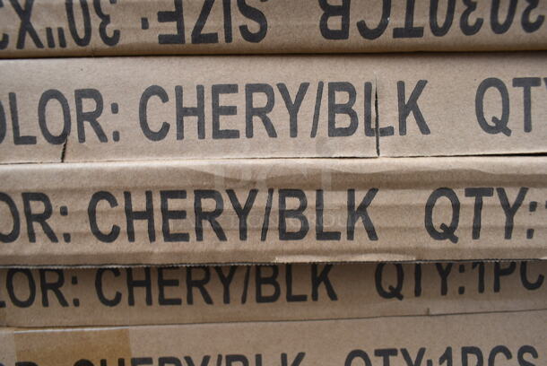 4 BRAND NEW SCRATCH AND DENT! Lancaster Table & Seating 3493030TCB 30" x 30" Laminated Square Table Top Reversible Cherry / Black. 4 Times Your Bid! - Image 5 of 5