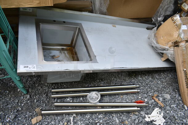 BRAND NEW SCRATCH AND DENT! Regency 600ST3072L 30" x 72" 16 Gauge Stainless Steel Work Table with Sink. Bay 16x20x12 - Image 2 of 5
