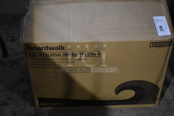 3 Boxes of BRAND NEW Boardwalk 8.5" Colossal Unwrapped Neon Colored Straws. 3 Times Your Bid! - Image 4 of 4