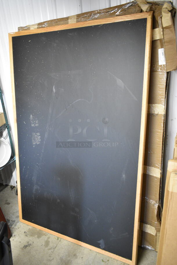 2 BRAND NEW SCRATCH AND DENT! Aarco 116OC4872B 48" x 72" Black Solid Oak Wood Frame Slate Composition Chalkboard. 2 Times Your Bid! - Image 2 of 4
