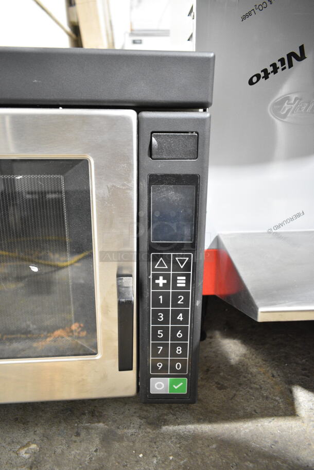 BRAND NEW SCRATCH AND DENT! 2024 Amana RC22S2 Heavy Duty Stainless Steel Commercial Microwave Oven with Push Button Controls. 208/240 Volts, 1 Phase.  - Image 3 of 7