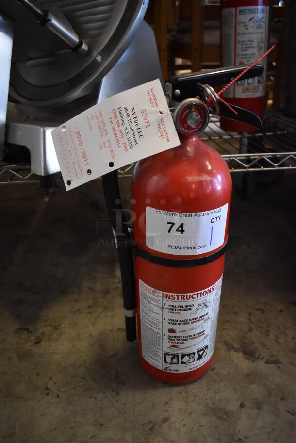 Kidde Fire Extinguisher. 4.5x4.5x17. Buyer Must Pick Up - We Will Not Ship This Item. 