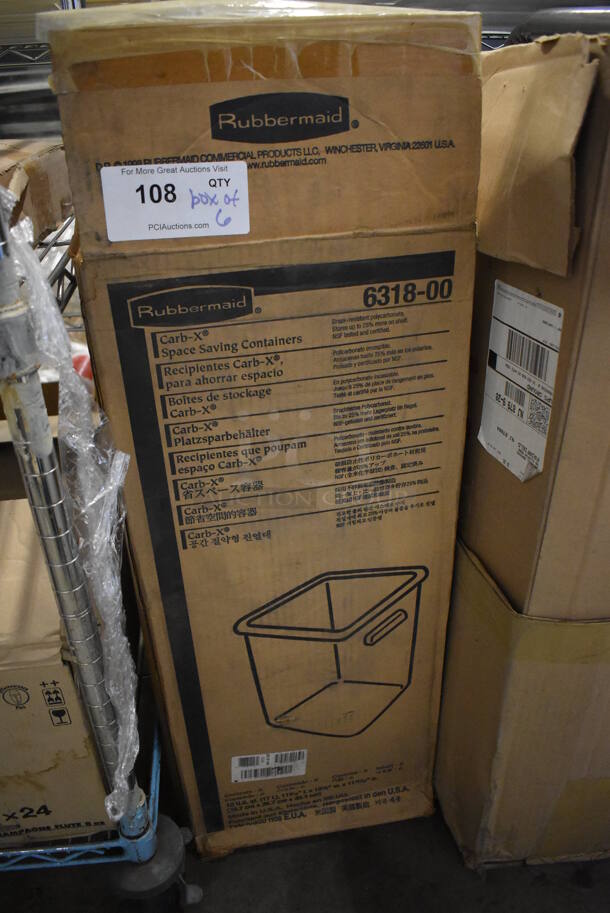 Box of 6 BRAND NEW! Rubbermaid Clear Poly 18 Quart Containers. 13x11.5x12 - Image 4 of 7