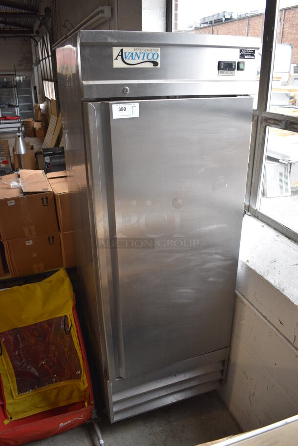 Avantco Model CFD-1RR Stainless Steel Commercial Single Door Cooler on Commercial Casters. 115 Volts, 1 Phase. 29x33x83. Tested and Powers On But Does Not Get Cold - Image 2 of 4