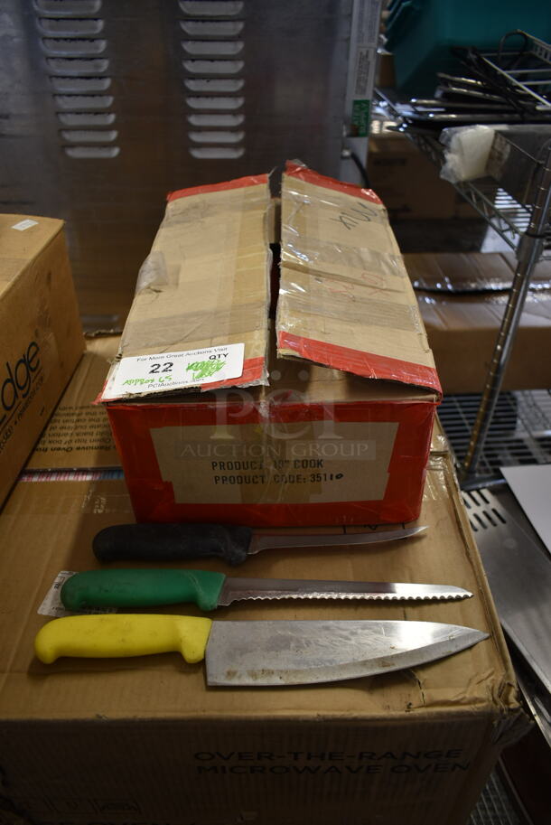 65 SHARPENED Stainless Steel Knives Including Chef, Serrated and Fillet. 65 Times Your Bid!