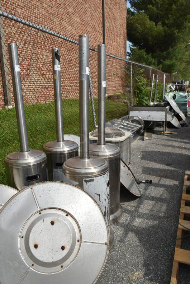 Seasonal Trends HSS-A-SS Metal Propane Gas Powered Outdoor Patio Heater. Top Piece is Not Attached. 41,000 BTU.  - Image 1 of 1