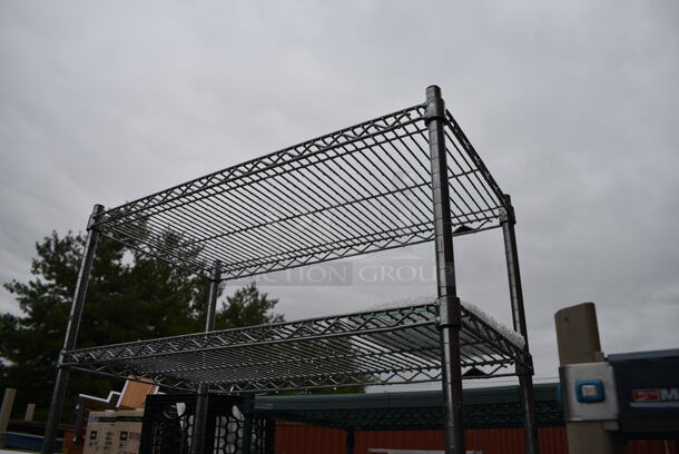 ALL ONE MONEY! Lot of Chrome Finish 5 Tier Shelving Unit on Commercial Casters w/ All Contents Including Metal Baking Pans, Buckets. BUYER MUST DISMANTLE. PCI CANNOT DISMANTLE FOR SHIPPING. PLEASE CONSIDER FREIGHT CHARGES. 36x18x92 - Image 2 of 5