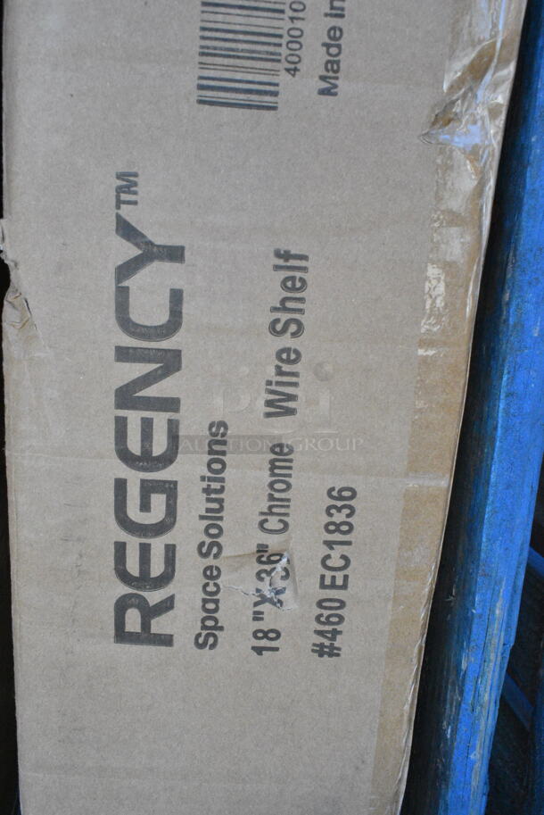 3 BRAND NEW SCRATCH AND DENT! Items Including 460EC1836 Regency 18" x 36" NSF Chrome Wire Shelf, 460EC1860 Regency 18" x 60" NSF Chrome Wire Shelf, 460SW2436 Regency Spec Line 24" x 36" NSF Stainless Steel Wire Shelf. 3 Times Your Bid! May Be Missing Pieces.  - Image 3 of 5