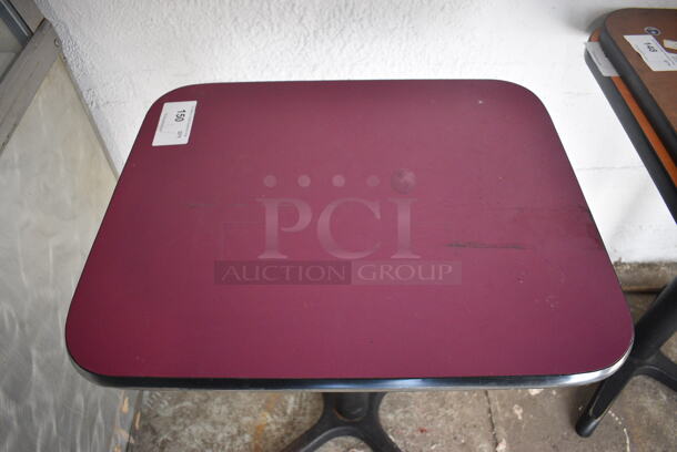 Purple Table on Black Metal Table Base. 24x20x29 - Image 2 of 3