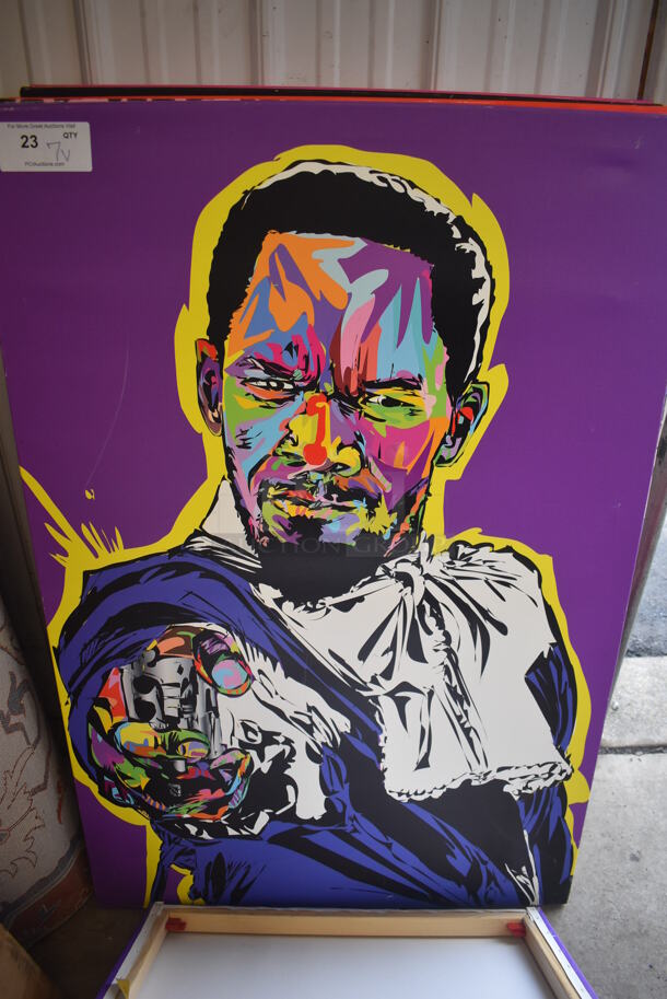 7 Various Pictures Including Amy Winehouse, Jamie Foxx, Napoleon Dynamite, Cardi B, Vincent Van Gogh, Martin Luther King Jr and Sting. 26x1x26, 32x1x48. 7 Times Your Bid! - Image 3 of 9