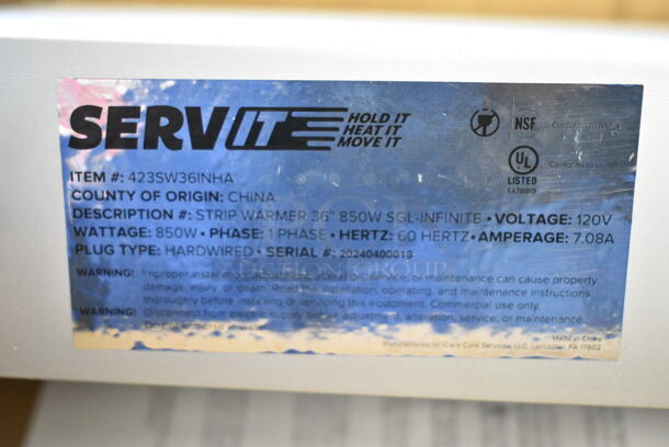 BRAND NEW SCRATCH AND DENT! ServIt 423SW36INHA 36" Strip Warmer with Single Adjustable Infinite Control. 120 Volts, 1 Phase.  - Image 4 of 5