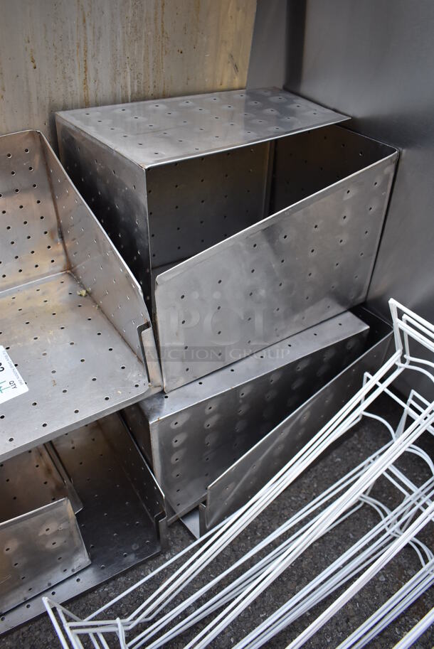 ALL ONE MONEY! Lot of Various Items Including White Racks and Metal Perforated Pieces - Image 4 of 5