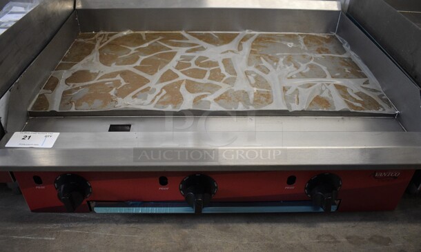 2021 Avantco Model 177CAG36TG Stainless Steel Commercial Countertop Natural Gas Powered Flat Top Griddle w/ Thermostatic Controls. 36x30x13 - Image 1 of 6