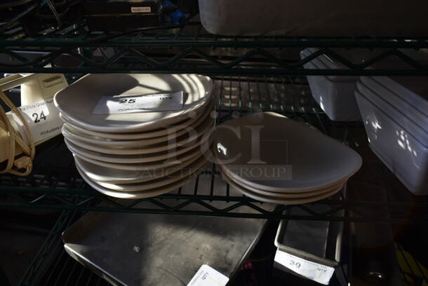 12 White Ceramic Plates. 12 Times Your Bid!