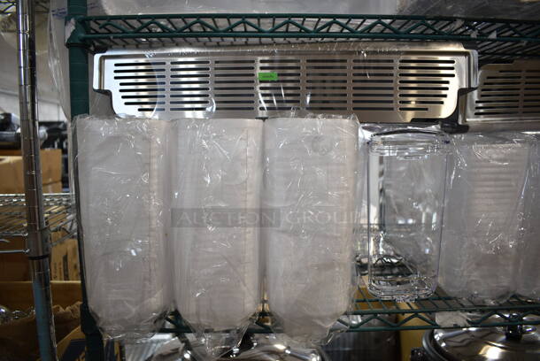 2 BRAND NEW SCRATCH AND DENT! Sets of 4 Clear Poly Hoppers w/ Drip Tray. 2 Times Your Bid! - Image 3 of 7