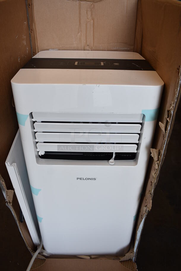 IN ORIGINAL BOX! Pelonis PAP08R1BWT Metal Portable Air Conditioner on Casters. 115 Volts, 1 Phase. 13.5x17.5x28. Tested and Working!