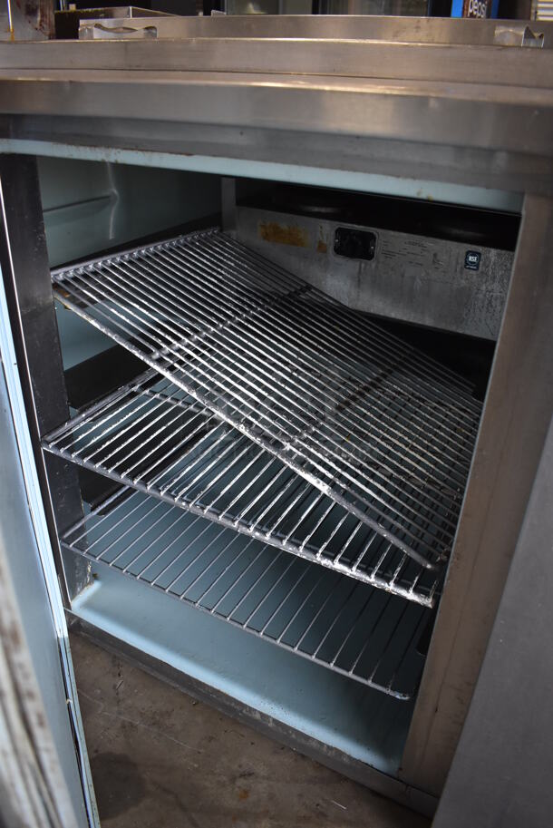 Delfield Stainless Steel Commercial 3 Door Prep Table w/ Back Splash. 60x30.5x34. Tested and Powers On But Temps at 50 Degrees - Image 6 of 7