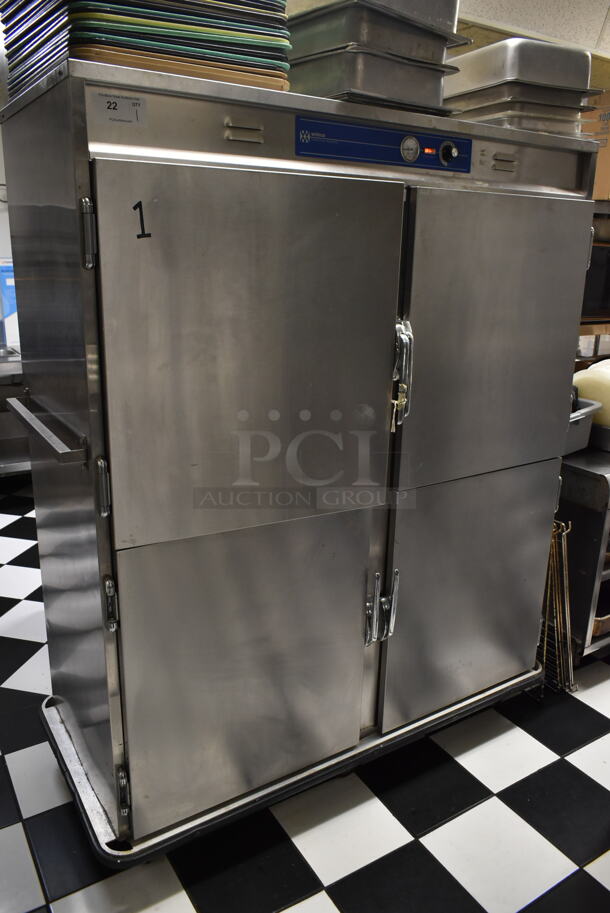Wittco Stainless Steel Commercial 4 Half Size Reach In Warming Cabinet w/ Racks on Commercial Casters. Tested and Working! (kitchen #2)